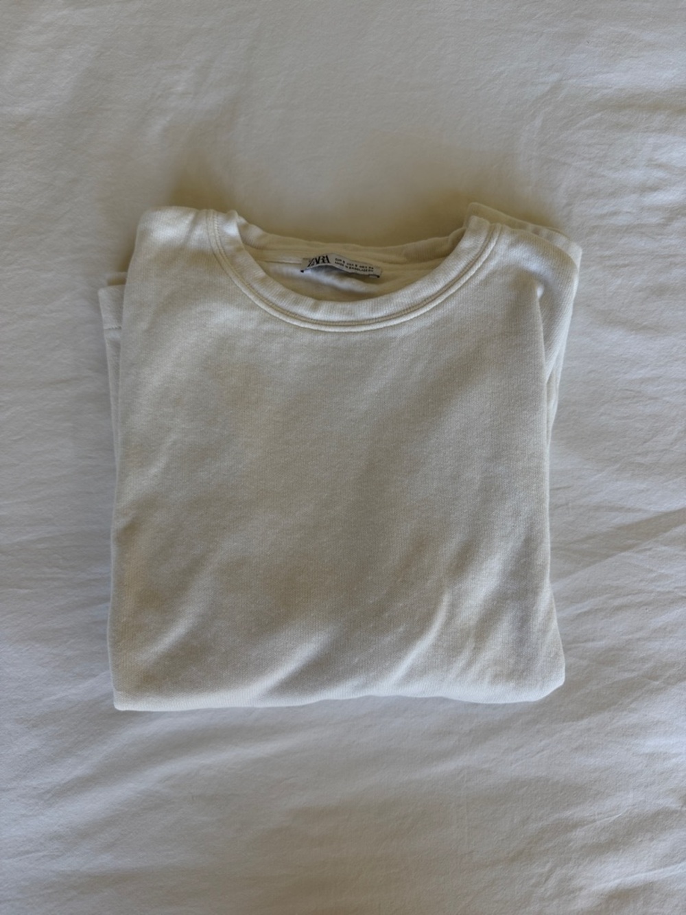 Zara Off-White Crewneck Pullover